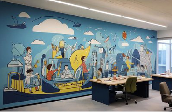 京山办公室墙绘的特点。