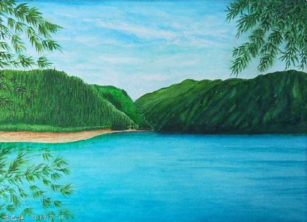 京山在墙绘中，如何绘画绿水青山？